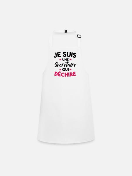 Je Suis Une Secrétaire Qui Déchire - Tablier Enfant - blanc - Devant