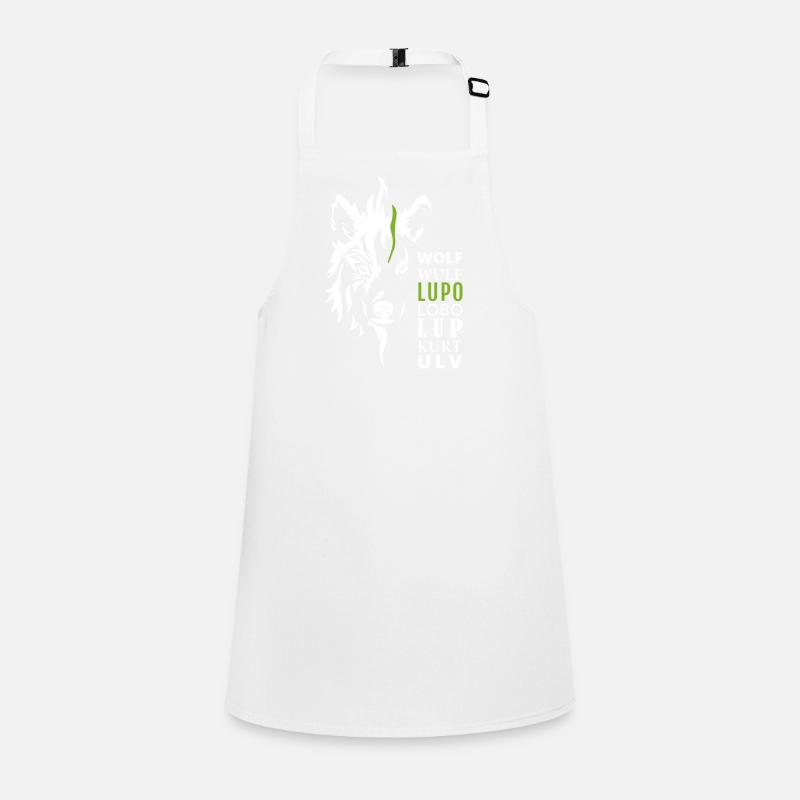 GOWILD wolf motif - with 7 languages Children's Apron