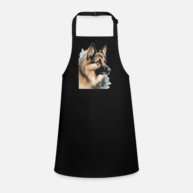 German Shepherd Portrait Watercolors Children's Apron