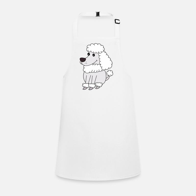 Chien Dessin Animé Caniche Adorable Tablier Enfant