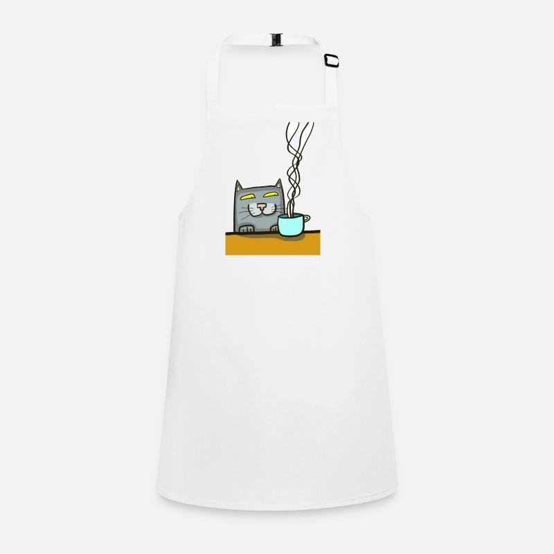 Cat with coffee Children's Apron