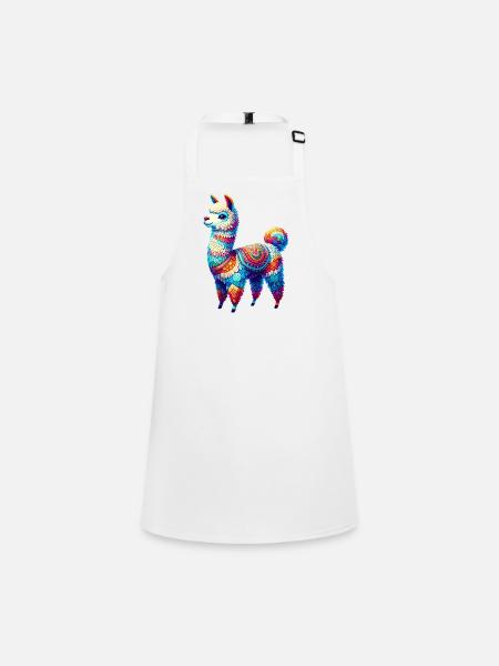 Alpaca - Children's Apron - white - Front