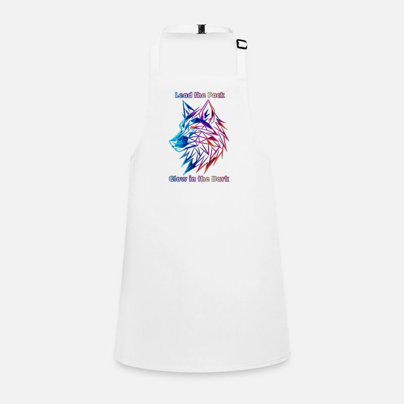 Neon Geometric Wolf Illustration Children's Apron