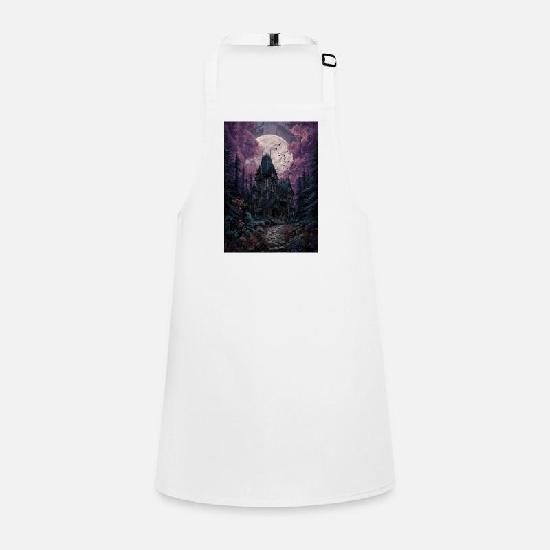 Moonlit Haunting Mansion Children's Apron
