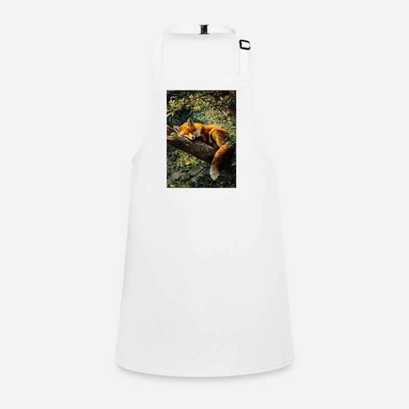 Sleeping Fox in Sunlit Forest Children's Apron
