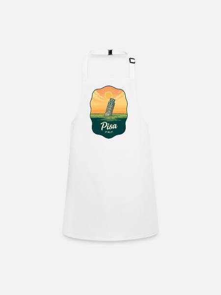 Insigne vintage Sunset de la Tour de Pise - Tablier Enfant - blanc - Devant