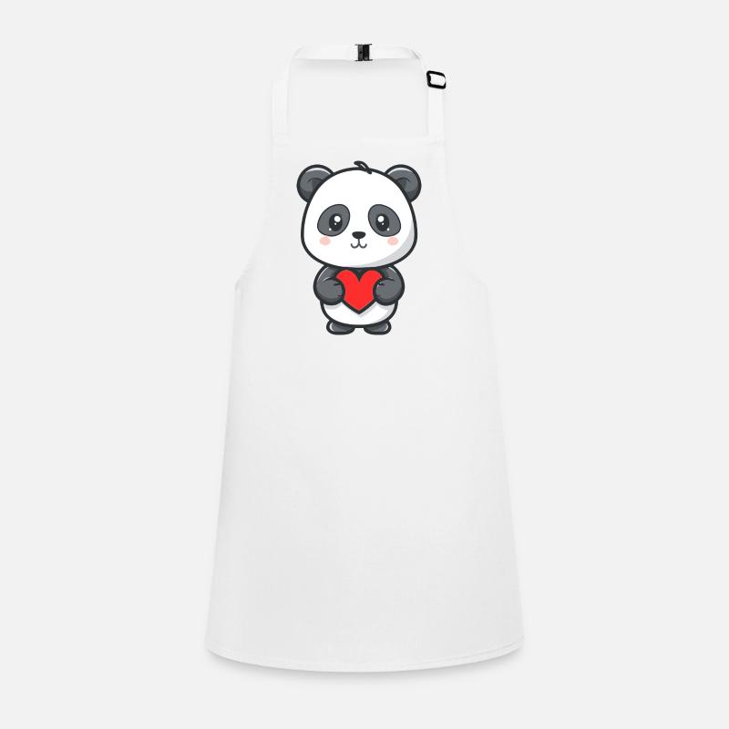 Bébé panda mignon avec cœur Tablier Enfant