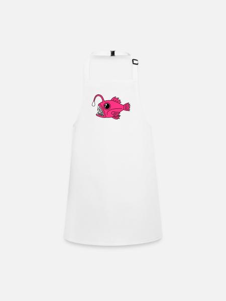 Poisson Lanterne Poisson Grenouille Poisson Deep Sea Motif - Tablier Enfant - blanc - Devant
