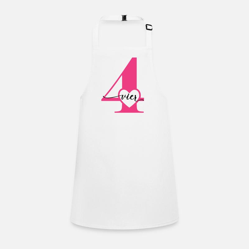 Digit Four 4 with Heart Children's Apron
