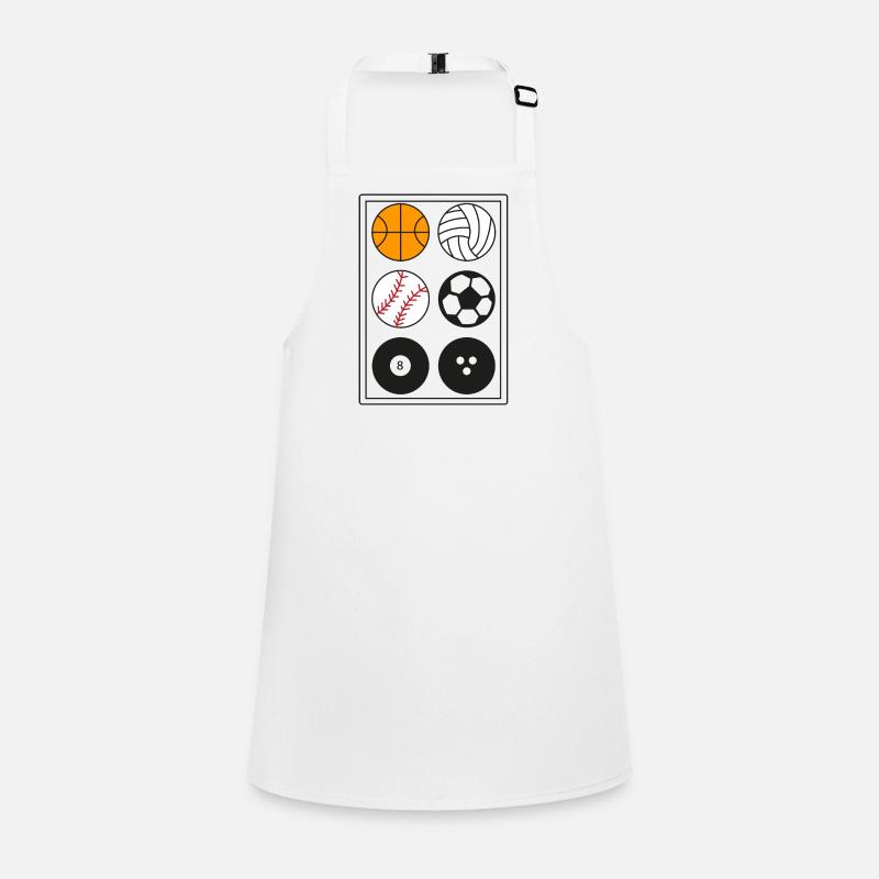 6 verschiedene Arten von Bällen Schürze für Kinder