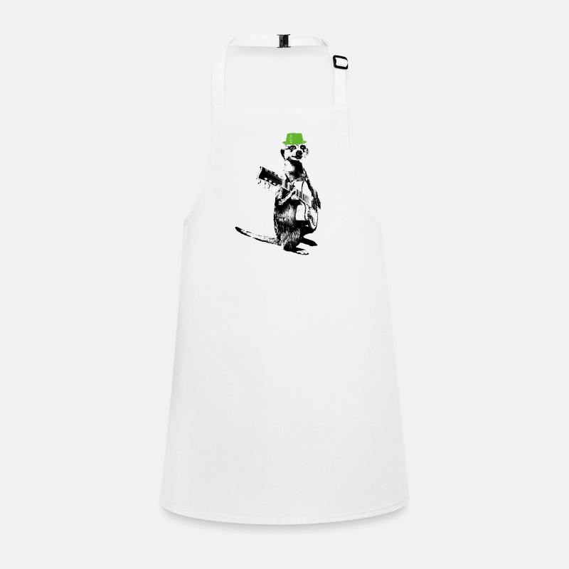 Suricate Guitariste Green Hat Tablier Enfant