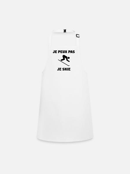 I CAN'T. SKI. SKI. RACKET. SNOW. SNOWBOARDING - Children's Apron - white - Front
