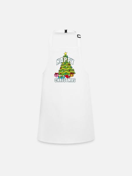HAPPY CHRISTMAS | Christmas tree - Children's Apron - white - Front