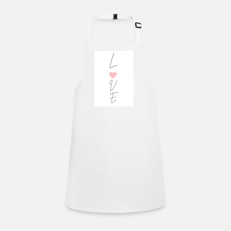 Love thin typography written vertically with heart Children's Apron
