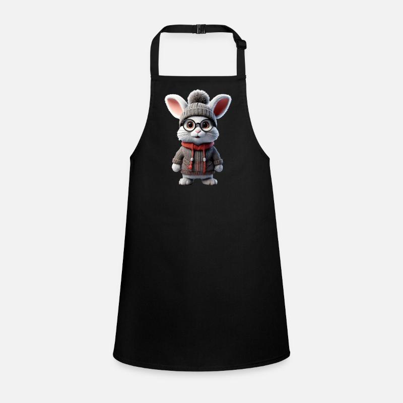 Süsses Kaninchen mit Strickpullover Schürze für Kinder
