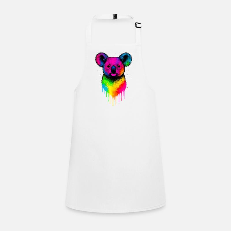 Rainbow Koala Neon Splatter Children's Apron