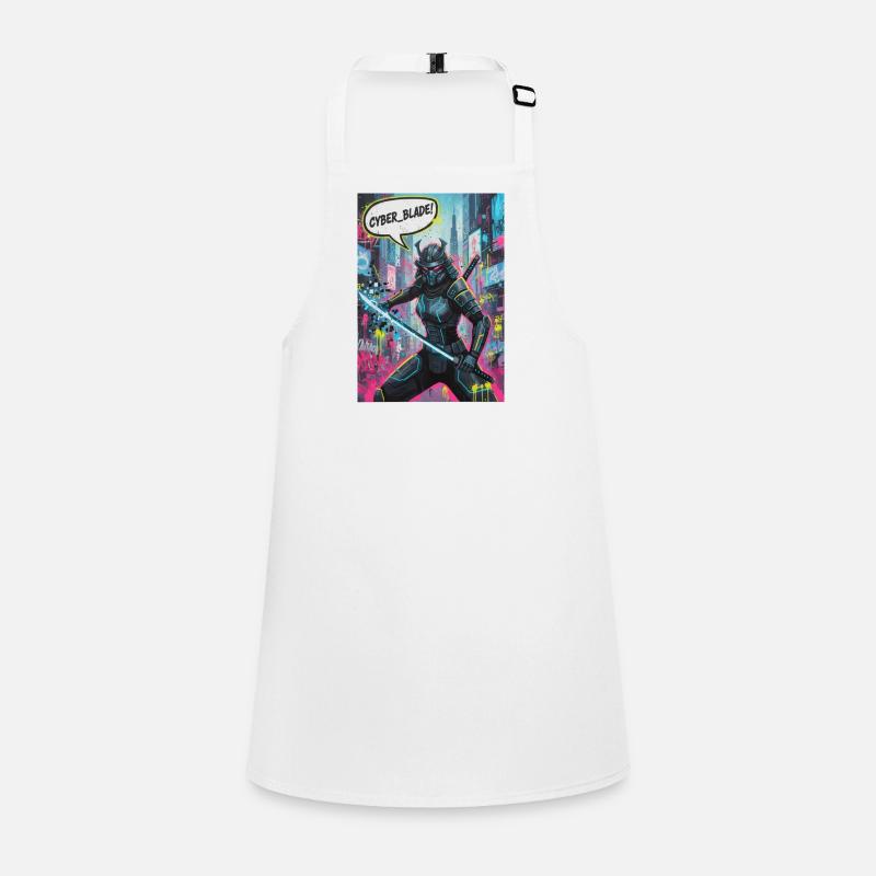 Cyber Samurai Neon Graffiti Children's Apron