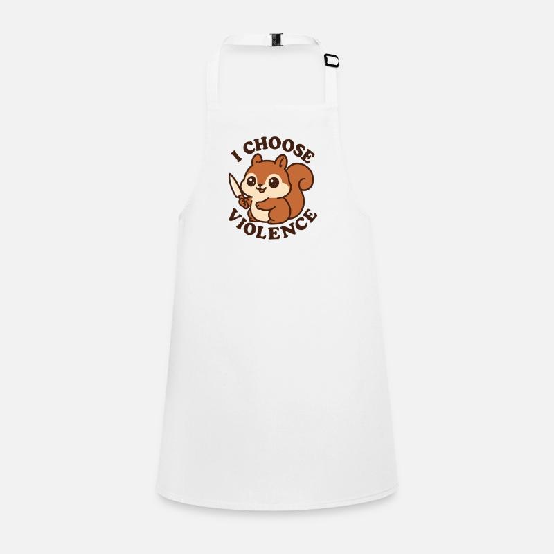 Rebellious Cute Squirrel – I Choose Violence Children's Apron
