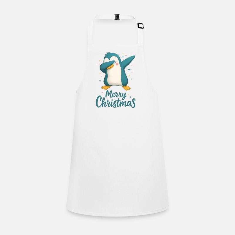Dabbing Penguin Merry Christmas Design Children's Apron
