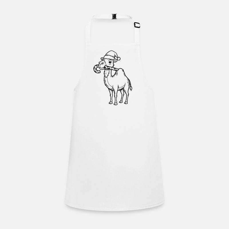Camel with Santa Hat Illustration Children's Apron