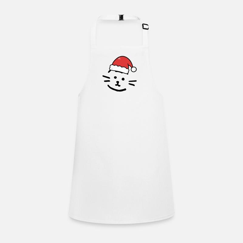 Chat avec un chapeau de Noël Tablier Enfant