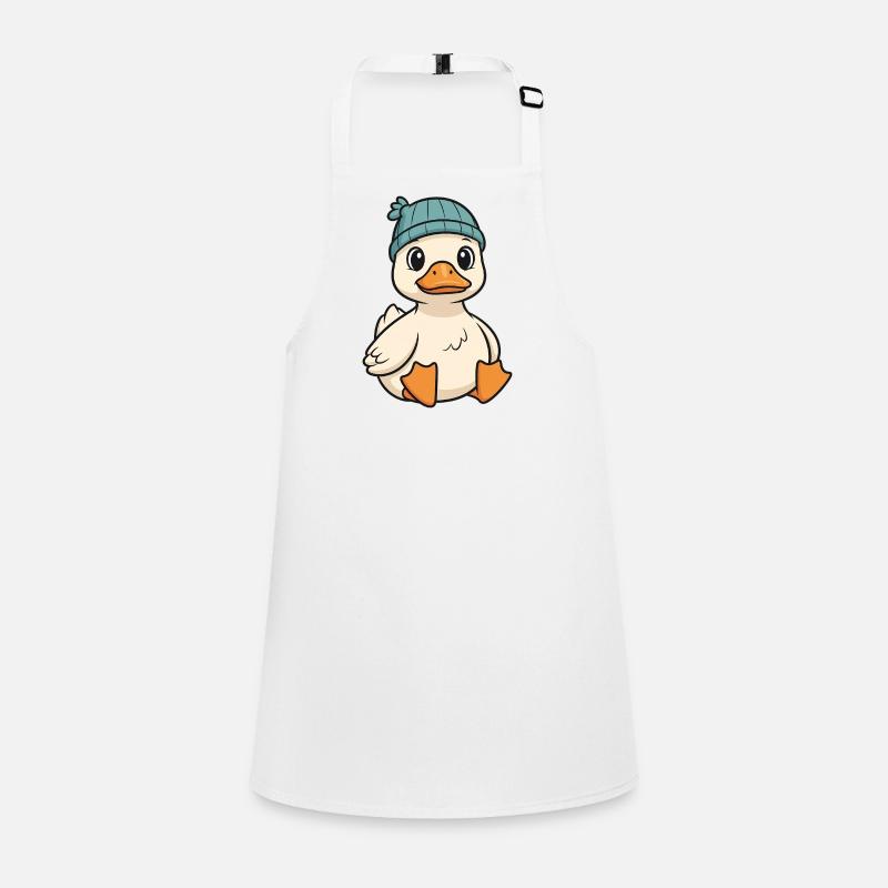 Cuddly duck with knitted hat Children's Apron