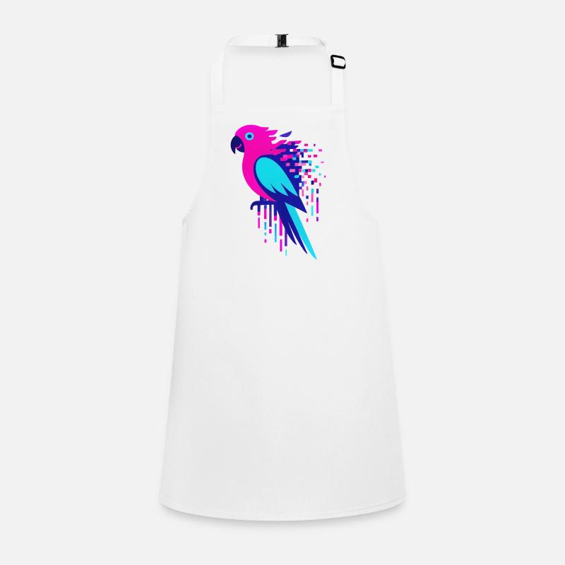 Glitch pixelated Geek parrot Children's Apron