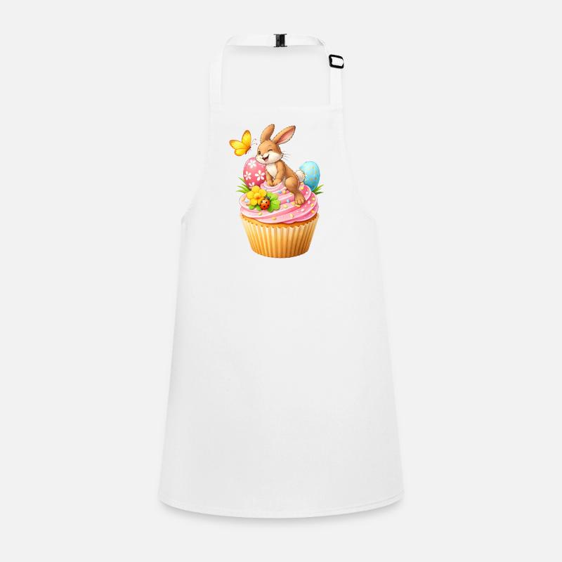 Cute Easter Bunny Cupcake with Colorful Easter Eggs Children's Apron