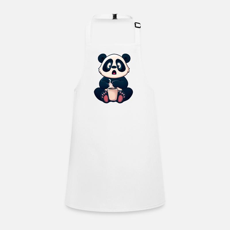 Panda Schockiert von Kaffee Schürze für Kinder