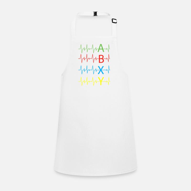 Farbenfroher Herzschlag Gaming A B X Y Controller Schürze für Kinder