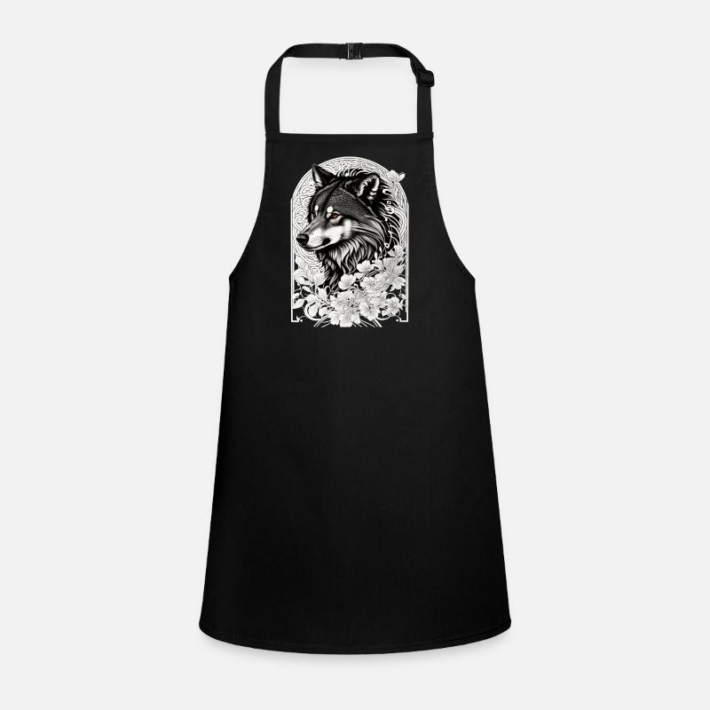 Loup aux fleurs Tablier Enfant