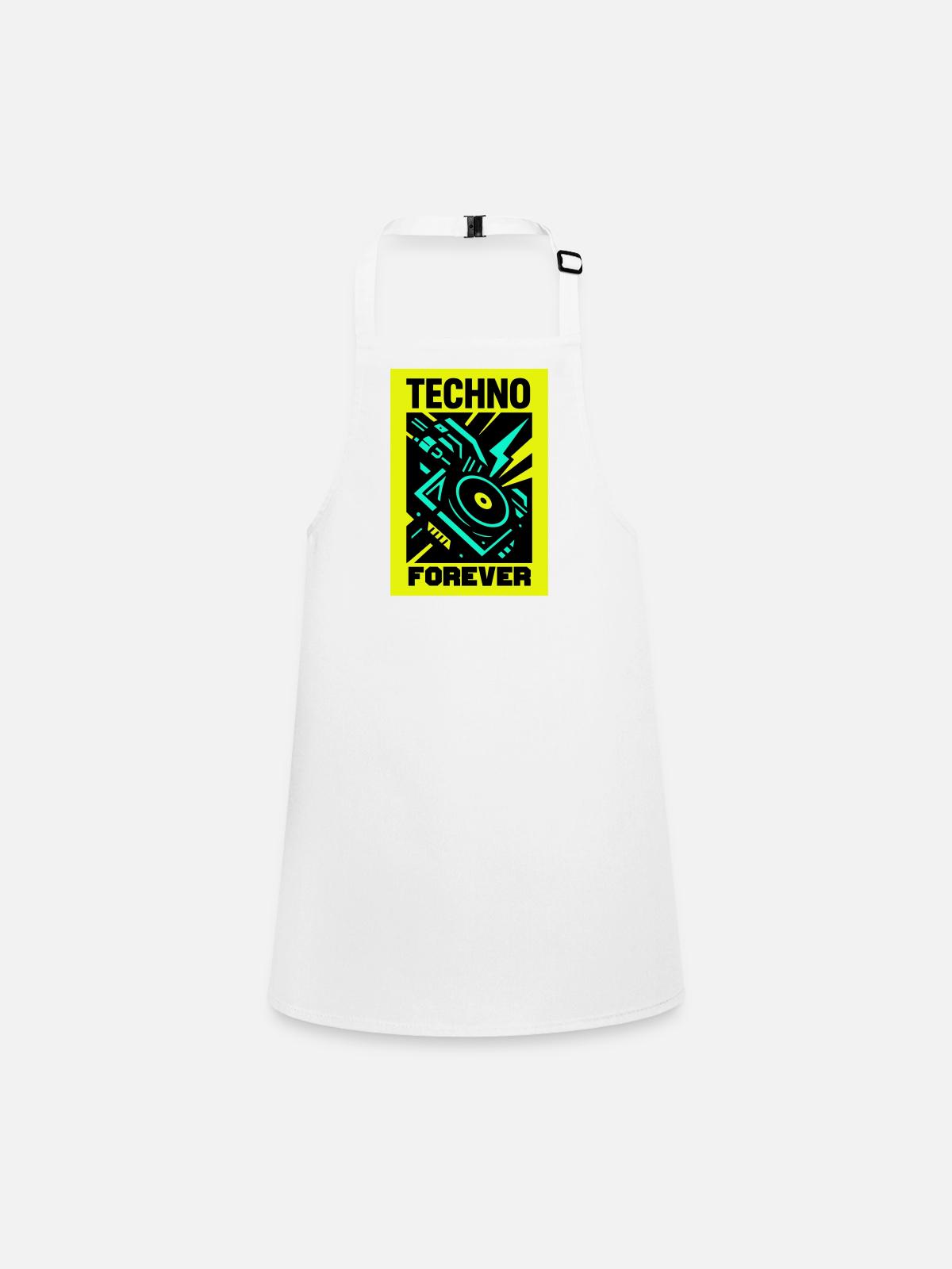 Techno Forever - Children's Apron - white - Front