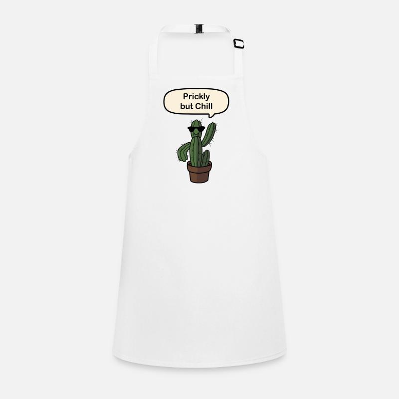 Prickly But Chill Cactus - Tablier Enfant - blanc