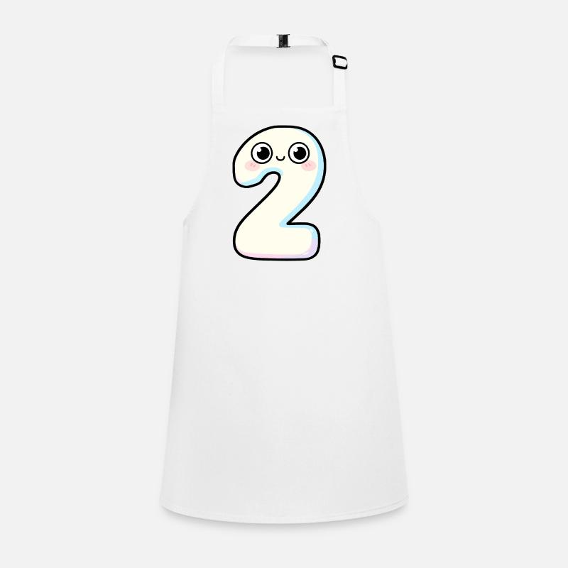Nummer 2 Kawaii Pastel lächelt Schürze für Kinder