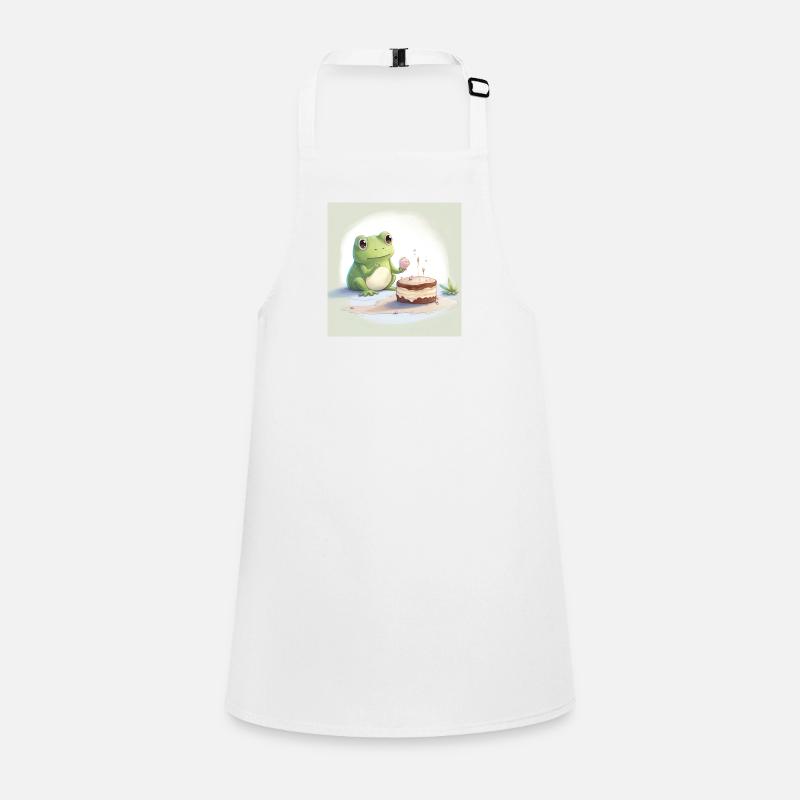 frog eats cake - Schürze für Kinder - Weiß