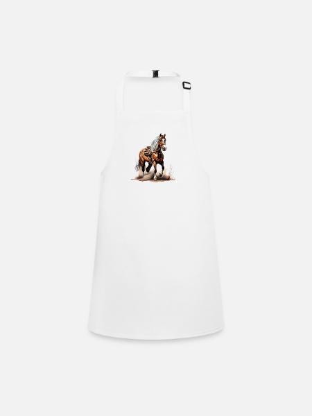 Un cheval de cow-boy - Tablier Enfant - blanc - Devant