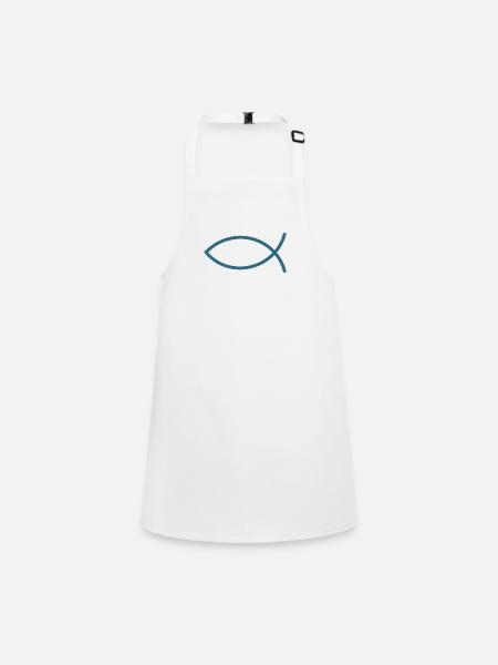 Jesus fish Ichthys fish fish - Children's Apron - white - Front