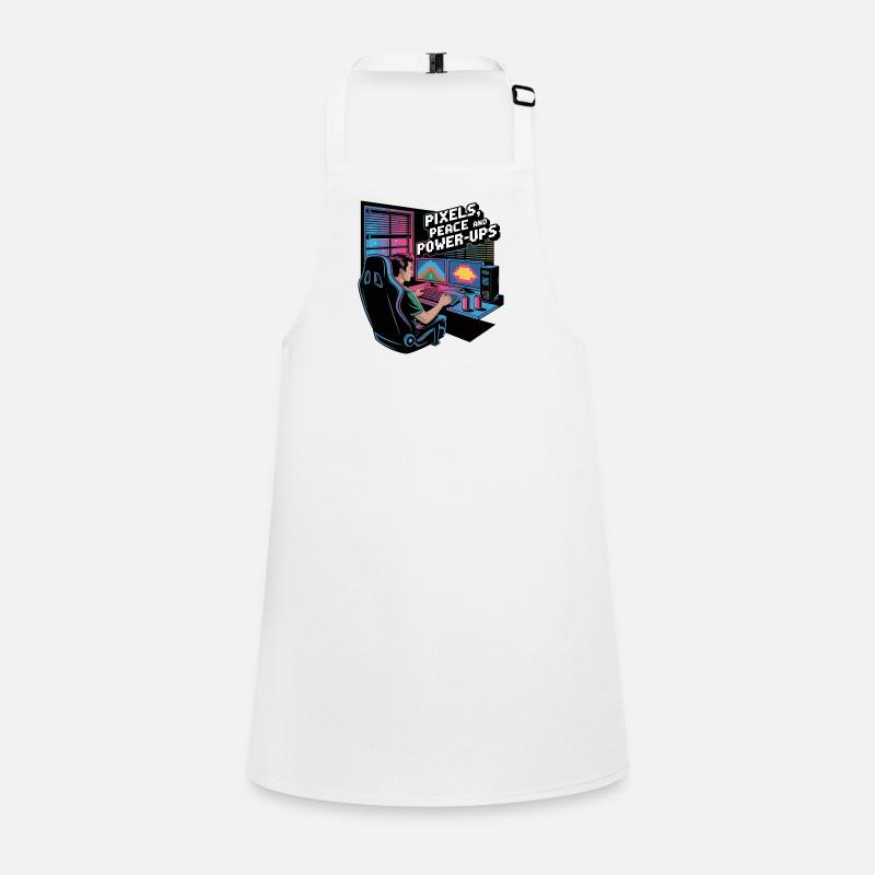 Pixels, Peace & Power-Ups – Gaming Setup Children's Apron