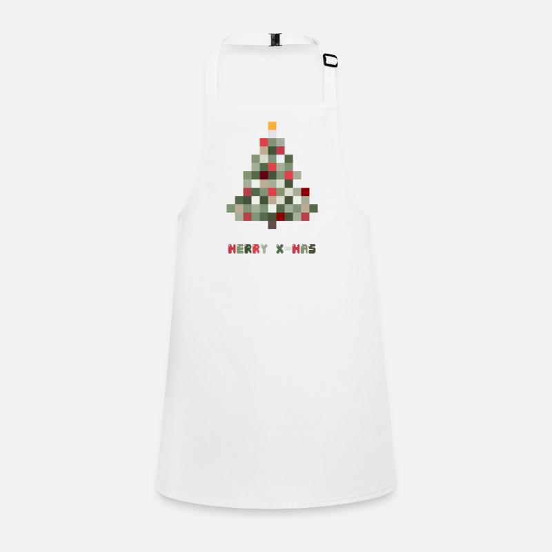 Frohe Weihnachten 8-Bit Retro Tannenbaum Schürze für Kinder