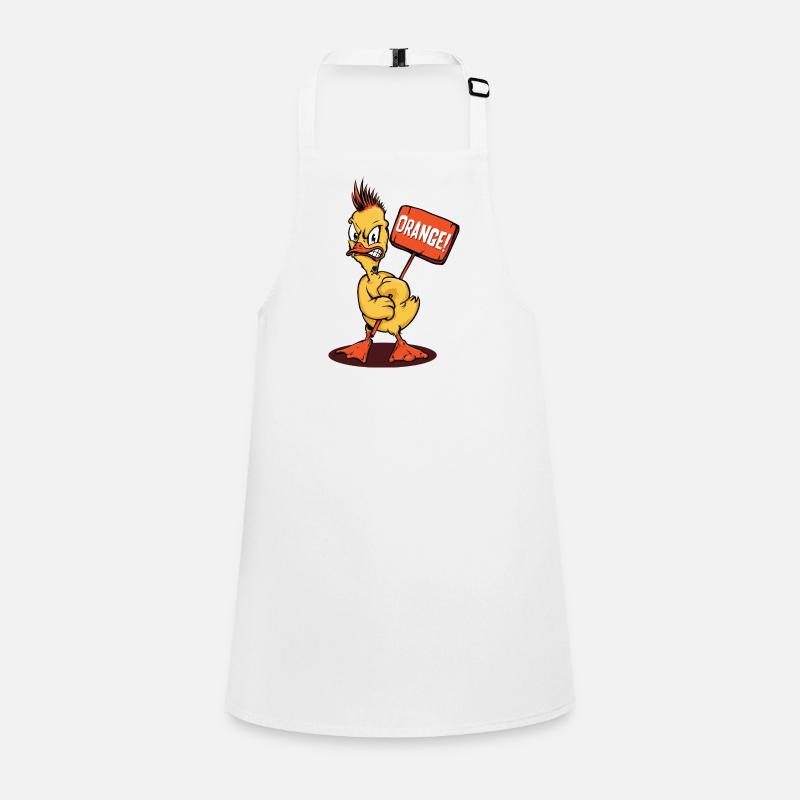 Angry Duck Punk Orange Children's Apron