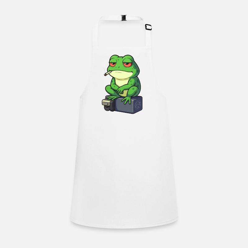 Frosch Entspann dich mit einer Zigarette Schürze für Kinder