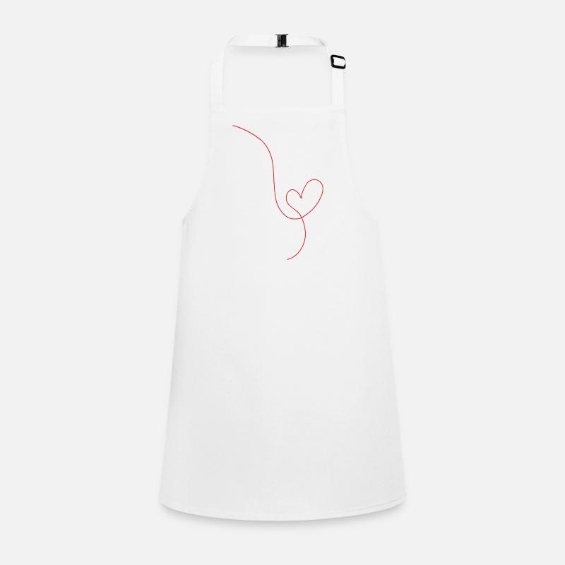 Coeur rouge dessin au trait Tablier Enfant