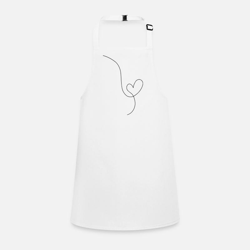 Heart black line drawing Children's Apron