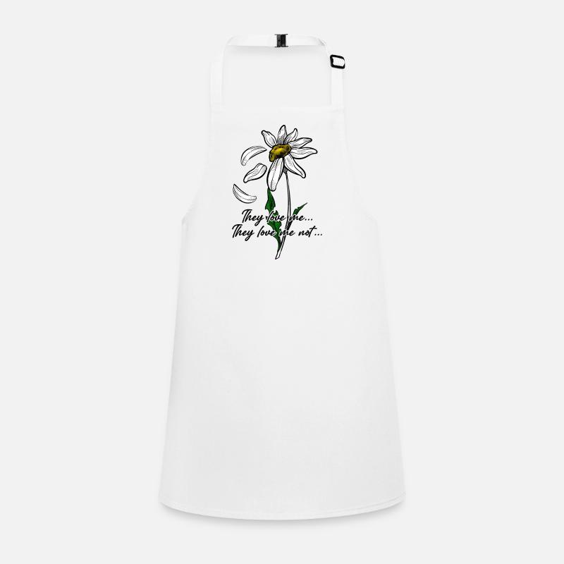 Daisy Line Art on Black Children's Apron