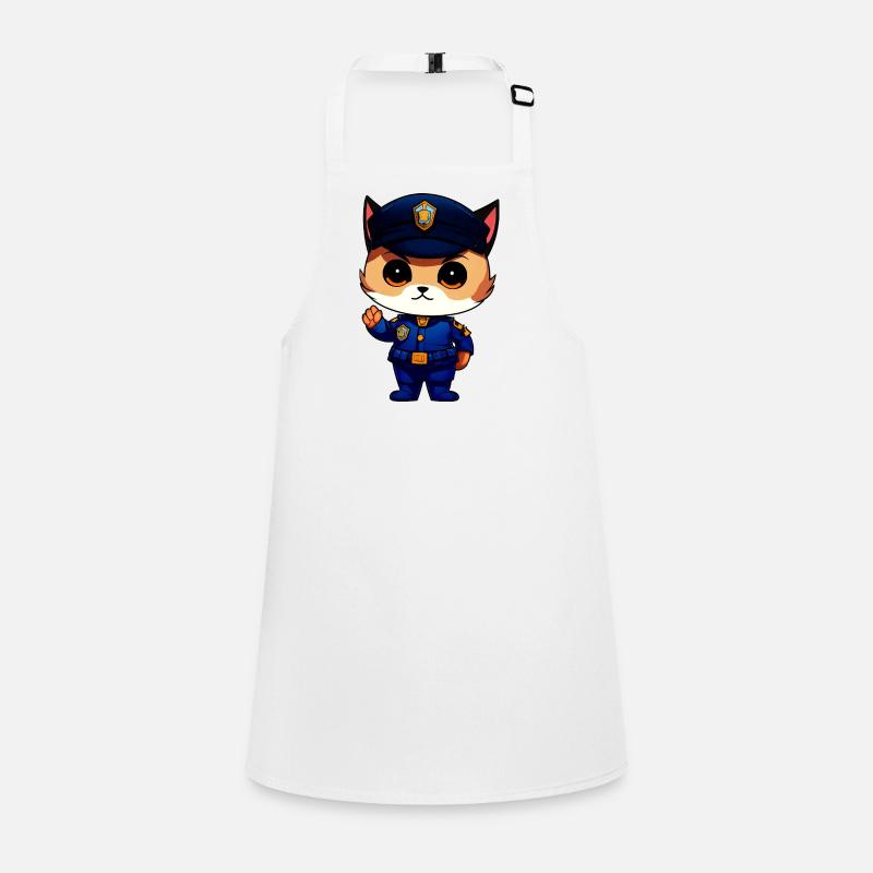 Policier chat - Tablier Enfant - blanc