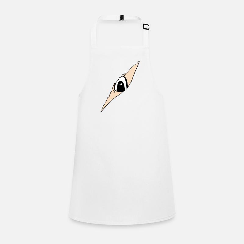 Eye peeks through a crack - torn fabric Children's Apron