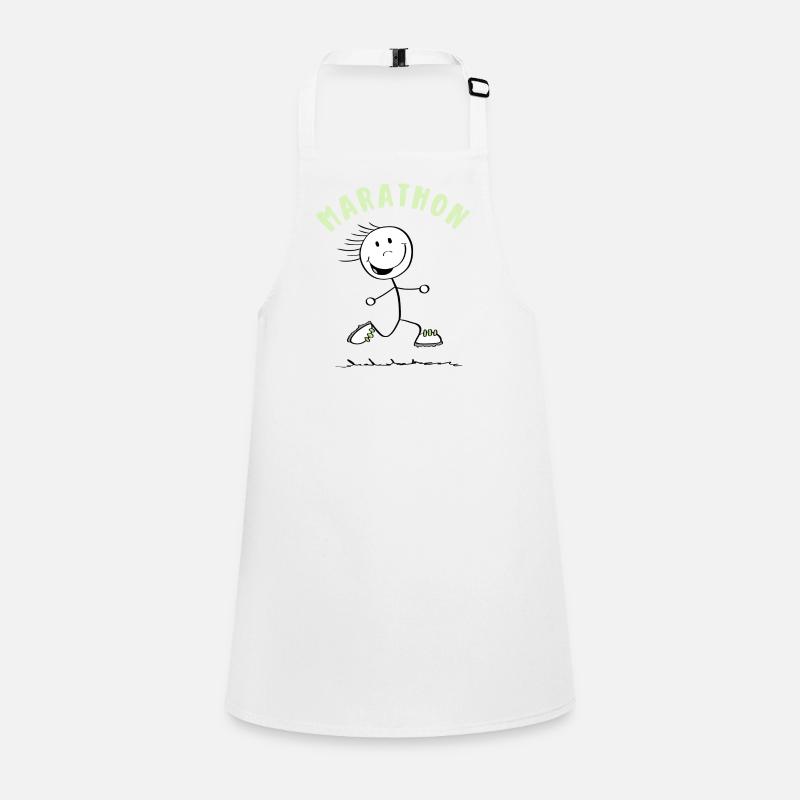 Funny marathon runner - stick figure Children's Apron