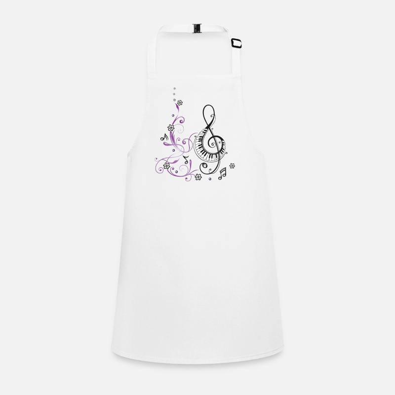 Clef with piano, flowers and music notes Children's Apron