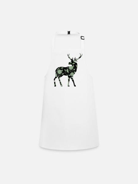 Cerf - Tablier Enfant - blanc - Devant
