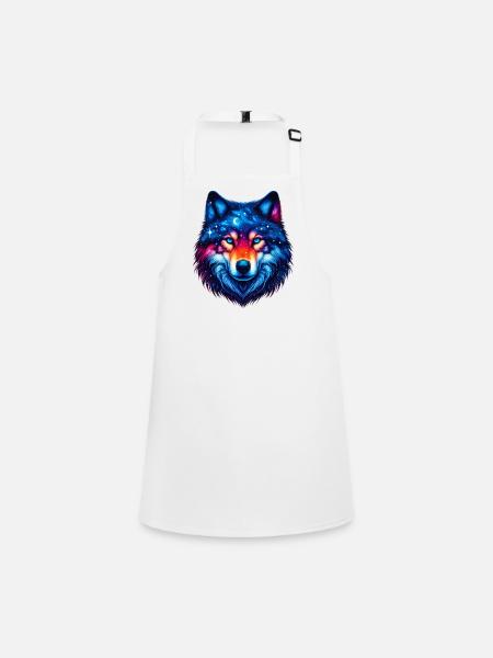 Wolf - Children's Apron - white - Front